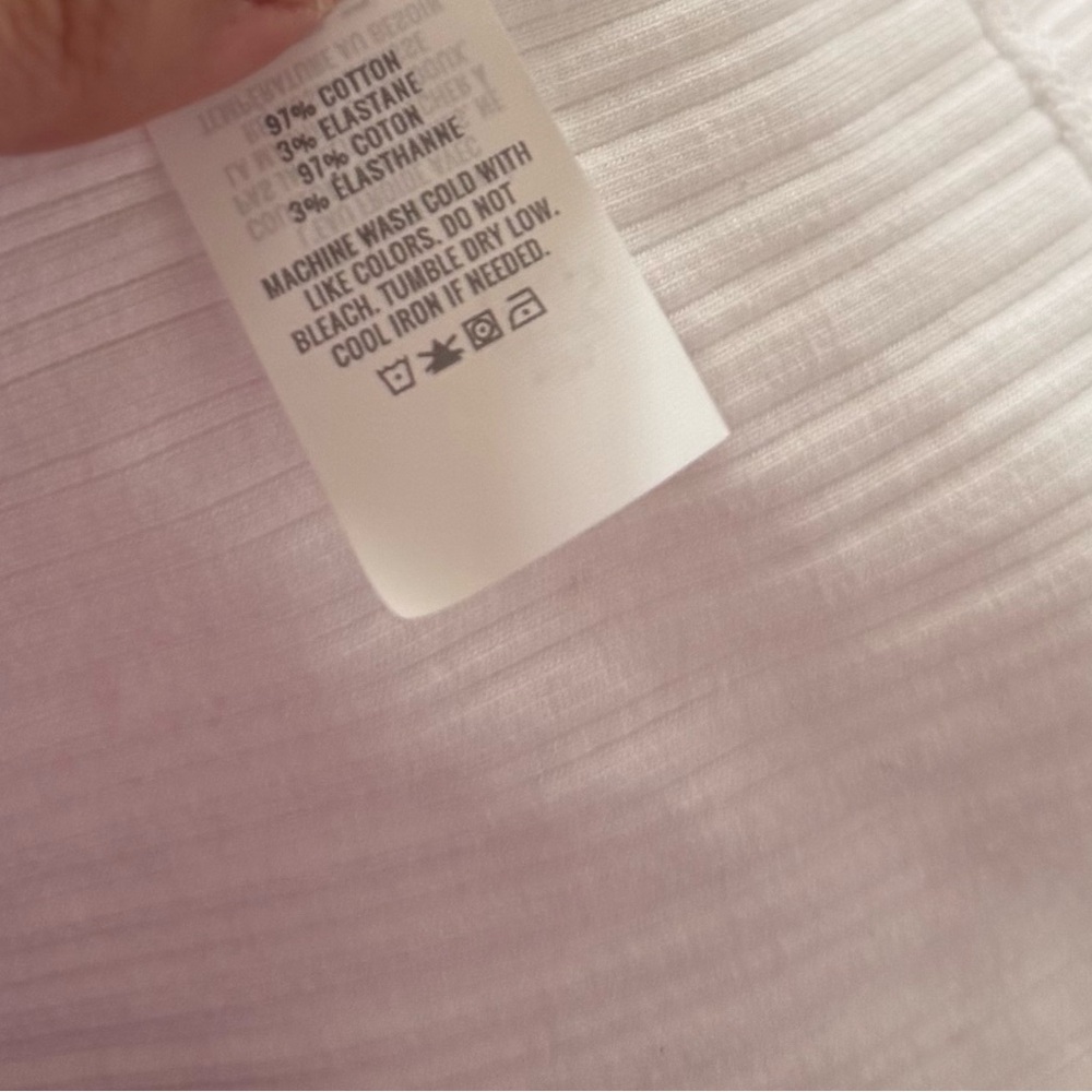 NEW Aerie White Ribbed Double V Neck Henley Bodycon Maxi Dress - Picture 9 of 9